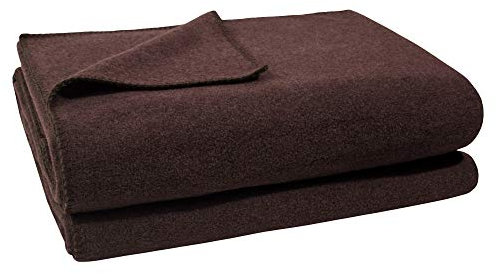 Soft-Fleece-Decke – Polarfleece-Decke mit Häkelstich – flauschige Kuscheldecke – 180x220 cm – 880 dark brown – von 'zoeppritz since 1828', 103291-880-180x220
