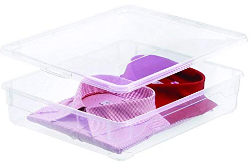 Rotho Clear Aufbewahrungsbox 9l mit Deckel, Kunststoff (PP) BPA-frei, transparent, 9l (40,0 x 33,5 x 8,5 cm)