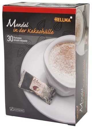Hellma Mandel in der Kakaohülle - 30 Stk. schokoliert, einzeln - je 2,4 g - Vorrats-Box - für Café und Gastronomie