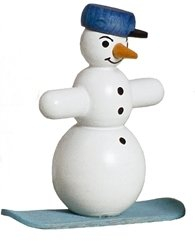 Rudolphs Schatzkiste Miniaturfigur Schneemänner mit Snowboard Höhe ca. 5cm NEU Holzfigur Weihnachtsfigur Weihnachten Schneeball Figur Seiffen Erzgebirge Holz Winterdeko