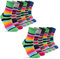 Damen Socken Ringel Bunt Geringelt Baumwolle Komfortbund ohne Naht 11979 (12 Paar 35-38)