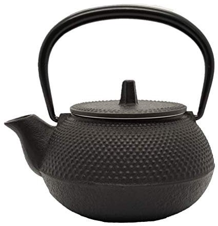 Iwachu 12801 Teekanne für Tetsubin, Typ 3 New Arare, schwarz gebacken, 0,32 l, keine Emaille, offenes Feuer akzeptabel, Nambu Ironware