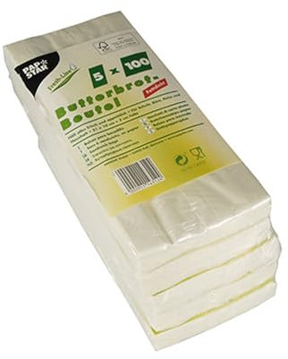 Papstar 1 Karton = 10x500 Butterbrotbeutel 21 cm x 10 cm x 3 cm weiss 14312