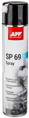 APP SP 69 Spray 2en1 : Bomboletta Aria Compressa + Spray Congelante -69°C | Per Pulizia PC, Elettronica e Meccanica di Precisione, Il Congelamento Facilita lo Svitamento | 600 ml