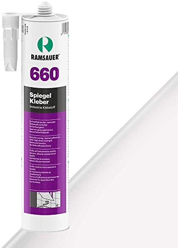 Ramsauer 660 Spiegelkleber - 1K-Klebstoff auf MS-Hybrid Basis - Spezialkleber für Spiegelbeschichtung - Silikonfrei - Lösemittelfrei - Geruchsneutral (Weiß)