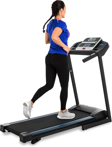 Xterra Fitness TR150 Folding Treadmill for Home Use Compact Motorised Electric Fitness Running Walking Machine with Incline, 2.25 HP Motor, LCD Display, 13 Programmes, Shock Absorption, Tablet Holder
