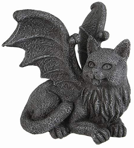 Winged Cat Gargoyle Computer Topper Shelf Sitter Statue by Pacific Trading