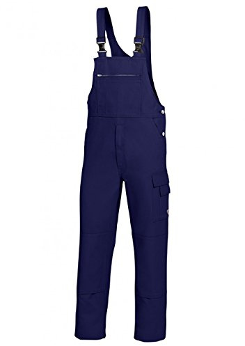 BP Workwear Basic 1482-060-10 Latzhose - Stoffhosenträger mit Gummieinsatz - Taschen für Knieschoner - Reine Baumwolle - Stämmige Passform - Größe: 50 - Farbe: dunkelblau