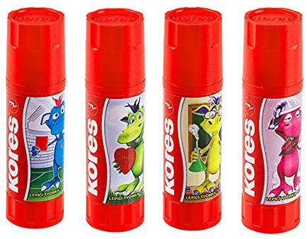 Kores - Bâton de Colle Fantasy pour Enfants, Adhésif à Forte Adhérence, Colle de Bricolage Sûre et Non Toxique pour les Travaux Manuels, les Fournitures Scolaires et de Bureau, Paquet de 12 x 15g