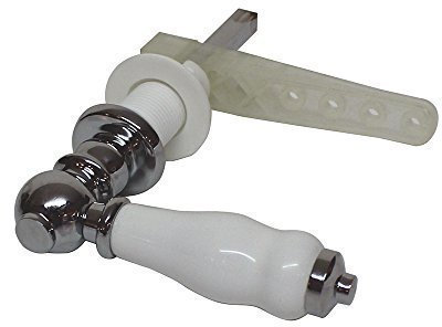 Replacement Traditional Real Ceramic Toilet Cistern Lever Flush Handle With a Chrome Finish by Shower Enclosures UK