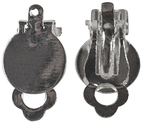 Rayher 2227321 Ohrclip m. Öse, 12mm ø, SB-Btl 2Stück, platin