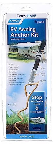 Camco 42593 Awning Anchor Kit with Pull Tension Strap