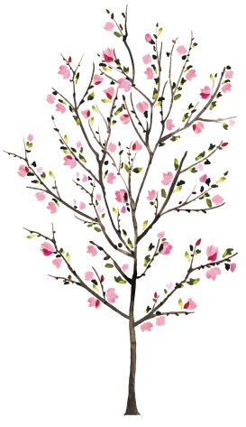 RoomMates 54284 Baum Blüten Pink