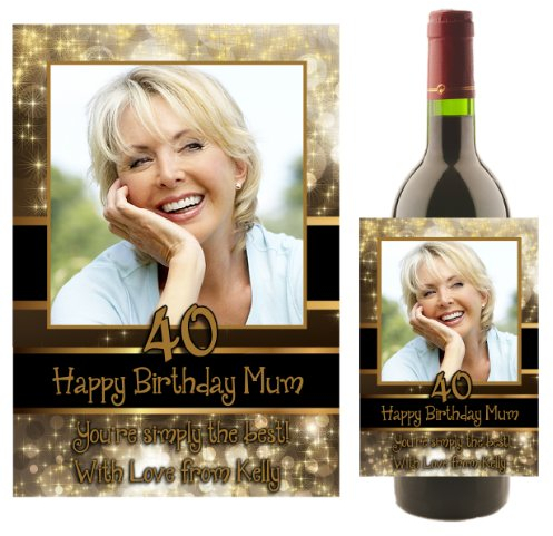 Personalised Wine/Champagne Bottle Photo Label ~ Happy 18th 21st 30th 40th 50th Birthday Gift Idea N21 Any Age!