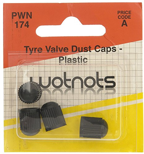 Wot-Nots Pearl PWN174 Tyre Valve Plastic Dust Cap (4 Pieces), Black