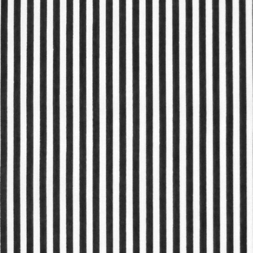 Nortex Mill Polycotton-Stoff, gestreift, 3 mm, Meterware, Schwarz / Weiß