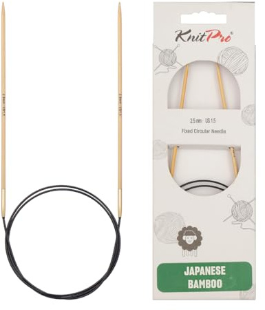 KnitPro K22223 Rundstricknadel, Bamboo, Braun, 60 cm x 2.5 mm