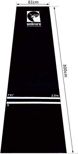 Unicorn Professional Dart Mat, Heavy Duty Gummi Dartmatte, schwarz