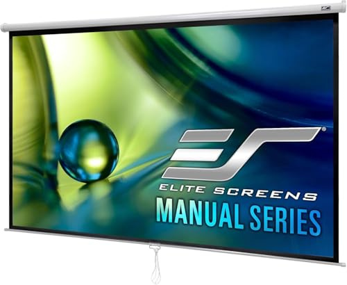 Elite Screens M80NWV Manual Series Leinwand (Diagonal 203,2 cm (80 Zoll), Höhe 121,9 cm (48 Zoll), Breite 162,6 cm (64 Zoll), Format 4:3) weiß