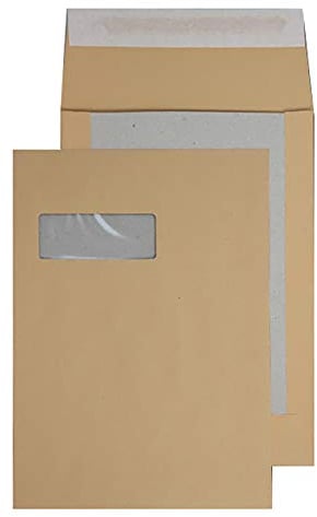 Blake Purely Packaging 13901MW Papprückwand Versandtasche Haftklebung Mit Fenster Manille C4 324 x 229 mm 120 g/m² | 125 Stück