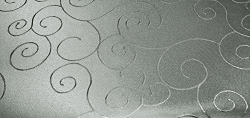 Unbekannt Tischdecke rund 180 cm Ø Struktur damast Tafeltuch Circle bügelfrei #1307 (Silber)