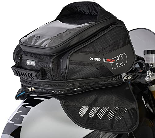 Oxford, M30r, ol245, Sac Magnétique de réservoir et Filet de Rangement, capacité 30 l, Couleur : Noir