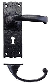 Foxcote Foundries Black Antique Lever Lock Handles FF111 by ZOO Hardware