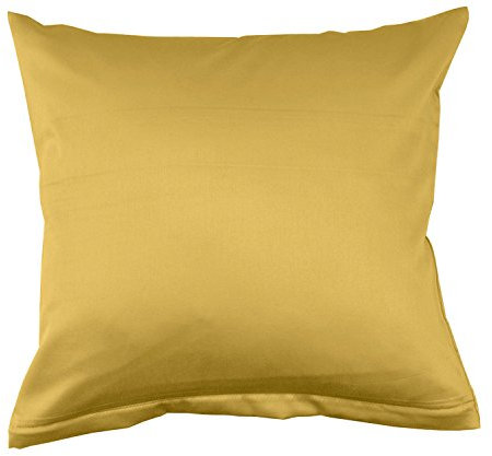 Lorena Uni Classic Mako-Satin Kissen Bezug einfarbig Baumwolle (Gold, 80 cm x 80 cm)