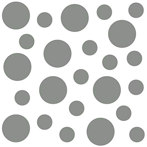 kleb-Drauf | 24 Punkte | Grau - matt | Wandtattoo Wandaufkleber Wandsticker Aufkleber Sticker | Wohnzimmer Schlafzimmer Kinderzimmer Küche Bad | Deko Wände Glas Fenster Tür Fliese