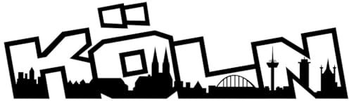 skyline4u Autoaufkleber Köln Aufkleber Schriftzug Skyline in 8 Größen und 25 Farben (15x4,2cm hellrot)