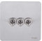 Schneider Electric Ultimate Screwless Flat Plate - 3 Gang Toggle 2 Way Light Switch, Single Pole, 16AX, GU1432TSS, Stainless Steel