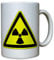 Radiactividad radiactiva, uranio atómico, señal de advertencia, taza # 12207