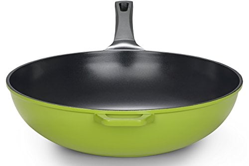 Ozeri Green Earth Wok 35,6 cm avec revêtement antiadhésif en céramique lisse (sans PTFE ni PFOA)