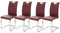 Robas Lund, Stuhl, Esszimmerstuhl, Schwingstuhl Köln, 4er Set, Bordeaux, 57 x 43 x 100 cm