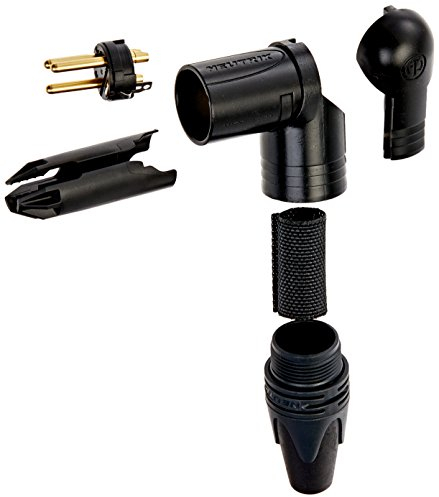 Neutrik NC3MRX-B 3-Pin R/A M Cable MT XLR, Black-Gold