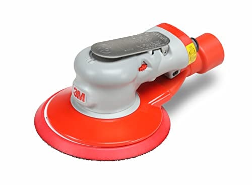 3M Elite Central-Vacuum-Ready Random Orbital Sander - Pneumatic Palm Sander - for Wood, Composites, Metal - 6 x 3/32 Orbit - 28509