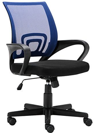 CLP Bürostuhl Genius I Höhenverstellbarer Schreibtischstuhl Mit Netz-Bezug, Farbe:blau