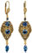 NOBEL SCHMUCK Jugendstil Ohrringe Gold Blau mit Markenkristallen Montana