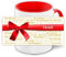 Weihnachtstasse mit Namen Heidi und Motiv „Nr. 4“ mit gelb-goldenem Text „Frohe Weihnachten“ in vielen Sprachen