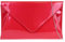 Girly HandBags - Pochette da sera da donna, in similpelle verniciata, tinta unita, Rosa