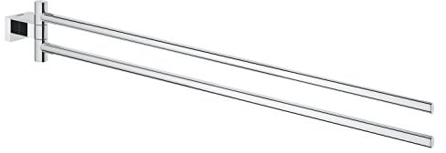 GROHE Essentials Cube - Handtuchhalter (verdeckte Befestigung, 439mm, 2-armig & schwenkbar, langlebig), chrom, 40624001