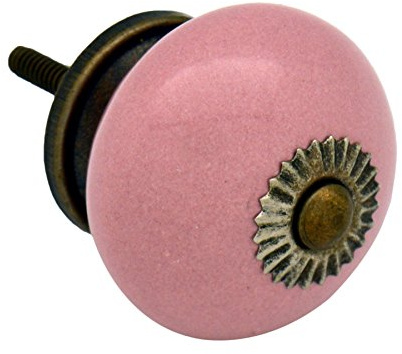 Nicola Spring Ceramic Cupboard Drawer Handle Knob - Pink