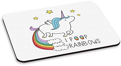 Gift Base Unicorn I Poop Rainbows PC Computer Mouse Mat Pad