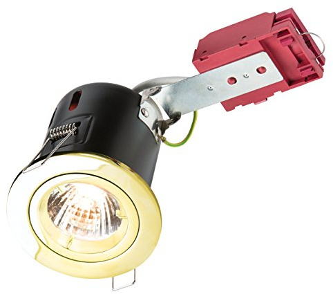 Knightsbridge VFAVRDGICB Fixed IC Fire-Rated Downlight Metal, Brass, GU10, 50 W, 230 V