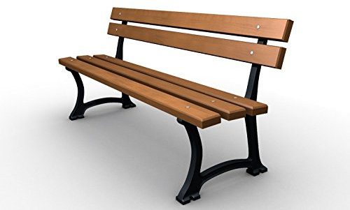 naka24 Parkbank Gartenbank Gestell Gusseisen Massivholz Kiefer 150 cm lang (0116)