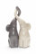 2er Set Elefanten Porzellan 8x8x25,5cm Grau Beige Figur Deko Liebe Geschenk