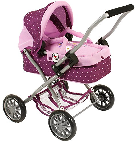 Bayer Chic 2000 555 Puppenwagen Smarty, Dots Brombeere, 56 x 37 x 56 cm