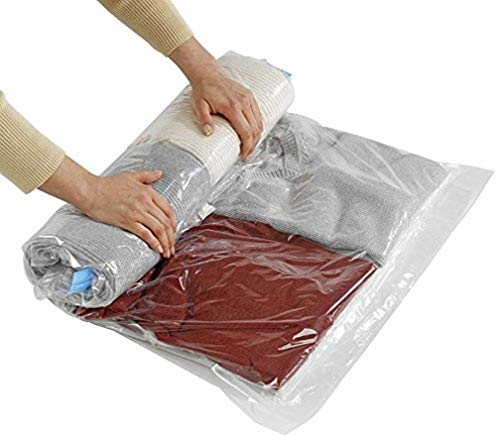 WENKO Komprimierungssystem Roll L - platzsparend, Polyethylen, 60 x 95 cm, Transparent