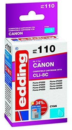 Edding 18-110 Druckerpatrone Edding EDD-110 Ersetzt: Canon CLi-8C, Einzelpatrone, cyan