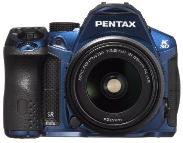 Pentax K-30 Spiegelreflexkamera (7,6 cm (3 Zoll) LCD-Display CMOS-Sensor, 16,3 Megapixel, Full HD, SD-Kartenslot, USB 2.0) blau